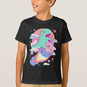 Kawaii Pastel Goth Creepy Cute Chibi Dinosaur On A T-Shirt