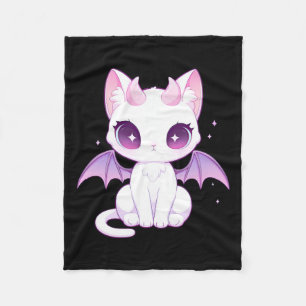 Kawaii Pastel Goth Creepy Cute Witchy Demon Winged Fleece Blanket