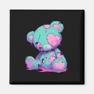 Kawaii Pastel Goth Creepy Cute Witchy Zombie Bear  Magnet