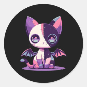 Kawaii Pastel Goth Creepy Cute Witchy Zombie Patch Classic Round Sticker