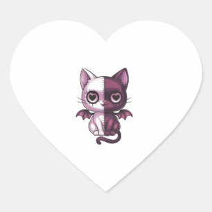 Kawaii Pastel Goth Creepy Cute Witchy Zombie Patch Heart Sticker