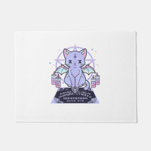 Kawaii Pastel Goth Cute and Creepy Occult Cat Ouij Doormat