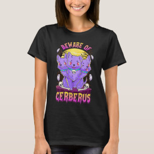 Kawaii Pastel Goth Cute Creepy 3-Headed Dog Fun Ce T-Shirt
