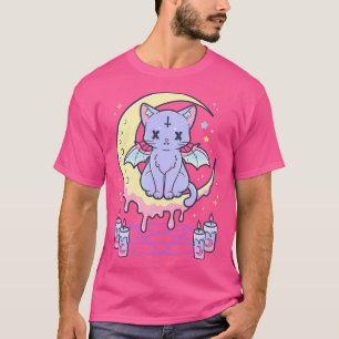 Kawaii Pastel Goth Cute Creepy Occult Cat T-Shirt