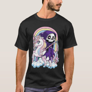 Kawaii Pastel Goth Cute Halloween Grim Reaper Ridi T-Shirt