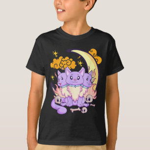 Kawaii Pastel Goth Cute Y 3 Headed Dog Halloween T-Shirt