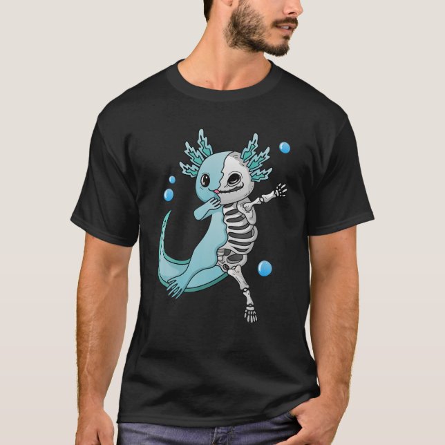Kawaii Pastel Goth Esthetic Dabbing Axolotl Salam T-Shirt (Front)