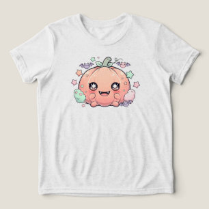 Kawaii Pastel Pumpkin - Cute Creepy WHITE ONLY Tri-Blend Shirt