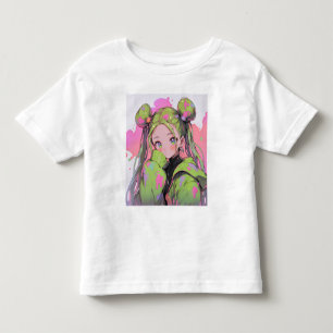 Kawaii Pastel Splatter Anime Girl Toddler T-Shirt