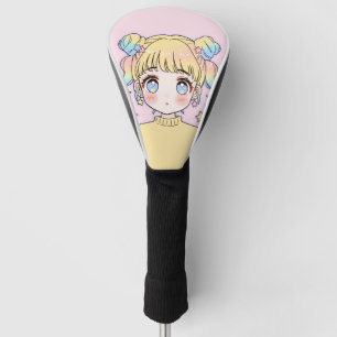Kawaii Pastel Star Girl Portrait Golf Head Cover