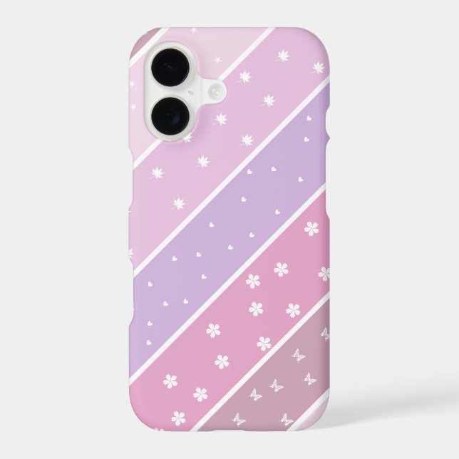 Kawaii Pastel Stripes  iPhone Case (Back)