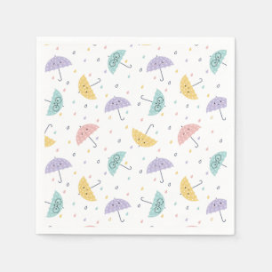Kawaii Pastel Umbrella Pattern Napkins