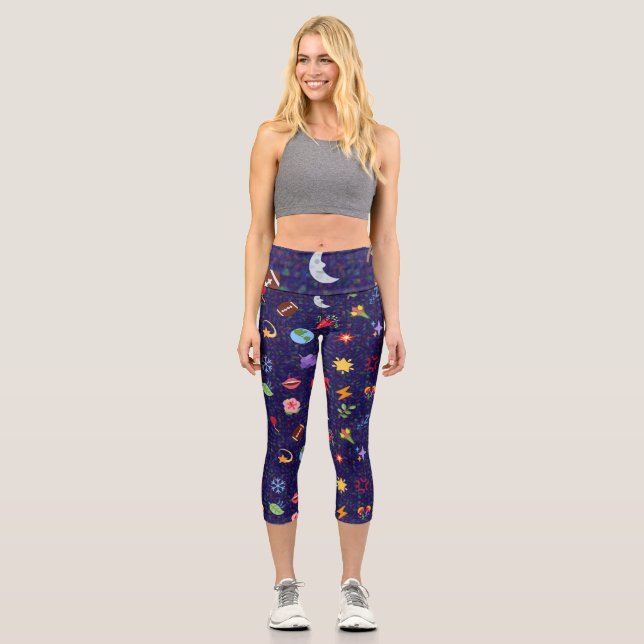  kawaii pattern  capri leggings (Front)