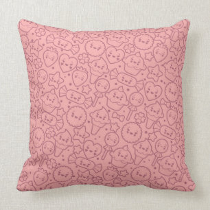 Kawaii pattern with cute cakes cushion