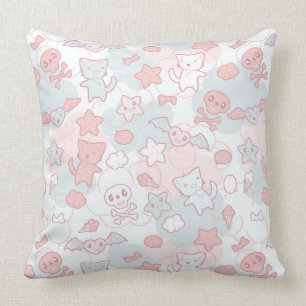 kawaii pattern with doodle cushion