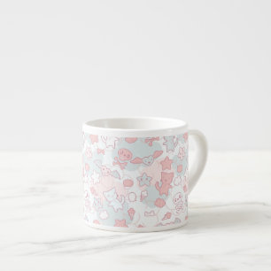 kawaii pattern with doodle espresso cup