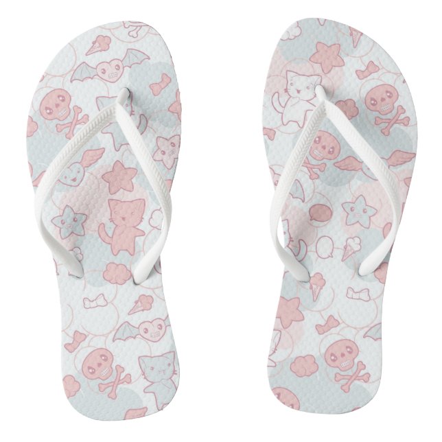 kawaii pattern with doodle jandals (Footbed)