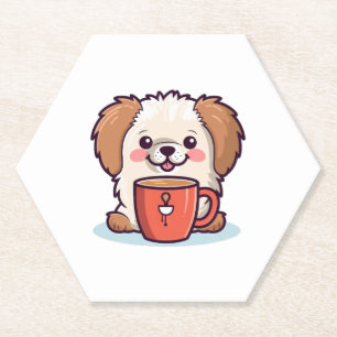 Kawaii Paws Café Paper Coaster