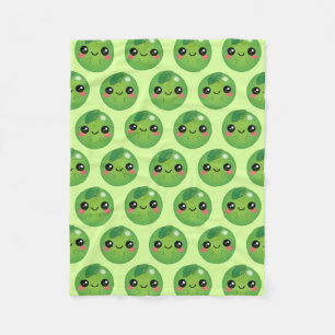 Kawaii Pea Fleece Blanket