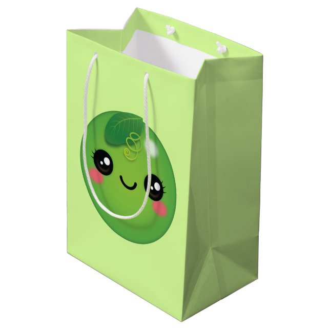 Kawaii Pea Medium Gift Bag (Back Angled)