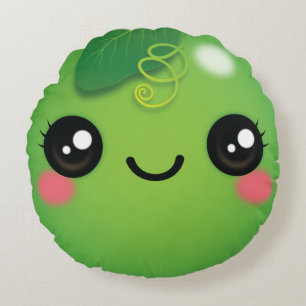 Kawaii Pea Round Pillow