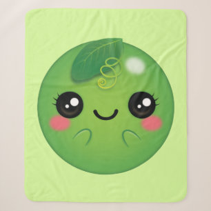 Kawaii Pea Sherpa Blanket