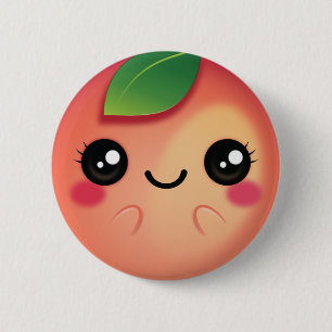 Kawaii Peach 6 Cm Round Badge
