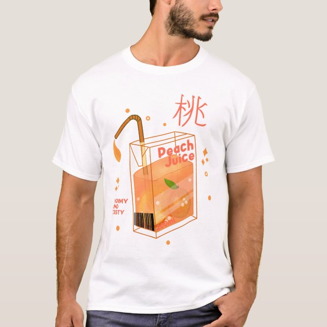 Kawaii Peach Juice  T-Shirt (Front)