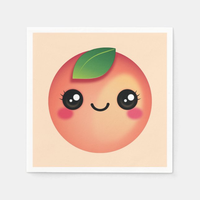 Kawaii Peach Napkins (Front)