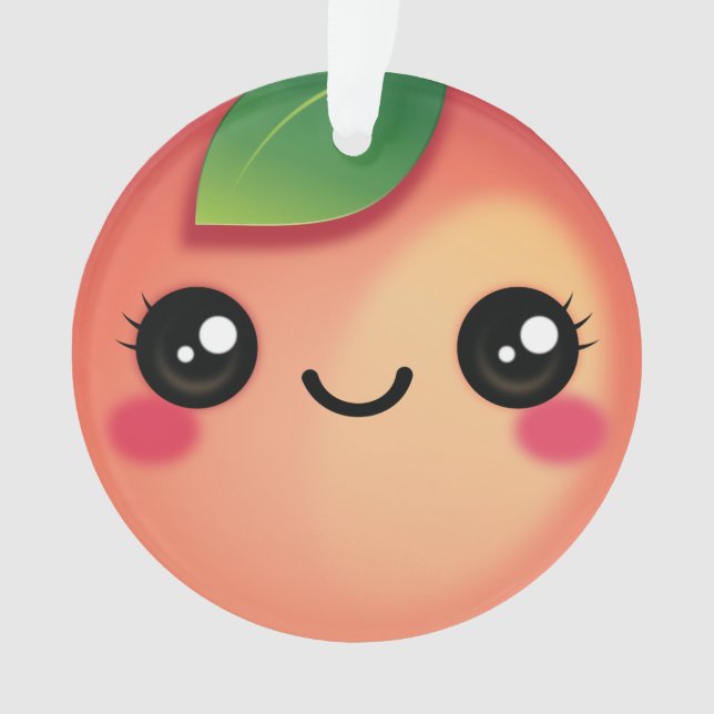 Kawaii Peach Ornament (Front)