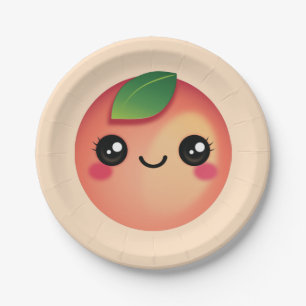 Kawaii Peach Paper Plate