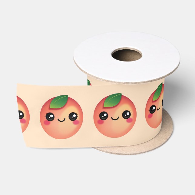 Kawaii Peach Satin Ribbon (Spool)