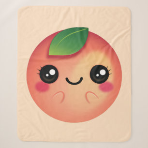 Kawaii Peach Sherpa Blanket
