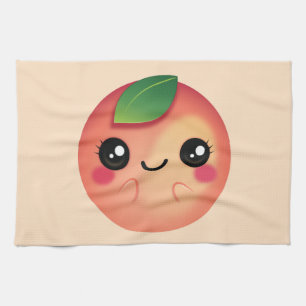 Kawaii Peach Tea Towel