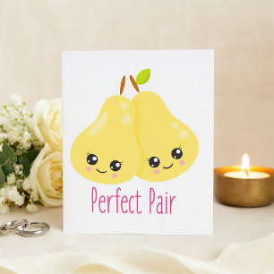 Kawaii Pear Couple Perfect Pair Funny Pun Invitation