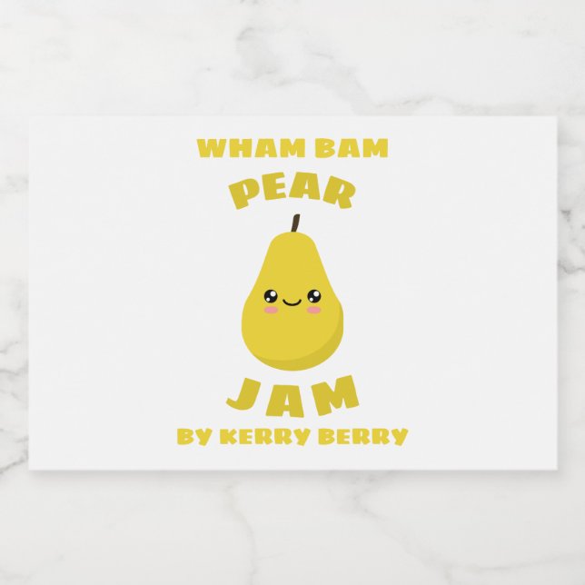 Kawaii Pear Jam Food Label (Single Label)