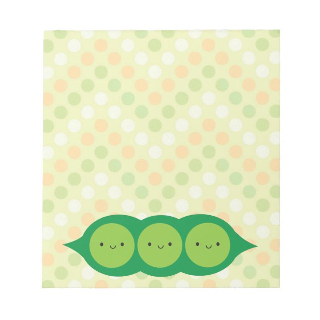 Kawaii Peas in a Pod Notepad (Front)
