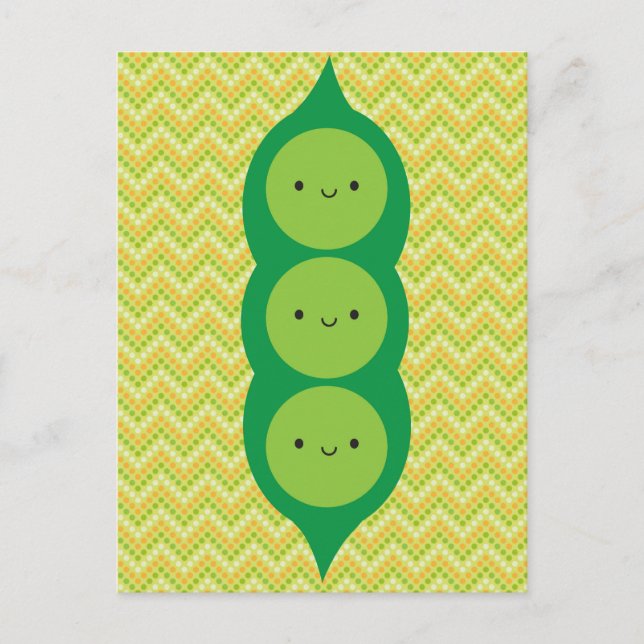 Kawaii Peas in a Pod Postcard (Front)