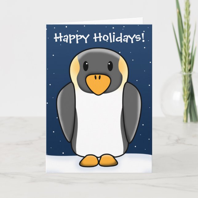 Kawaii Penguin Christmas Card (Front)