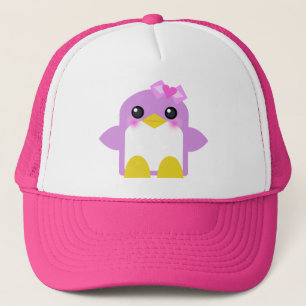 kawaii penguin girl pink sweety tweety trucker hat