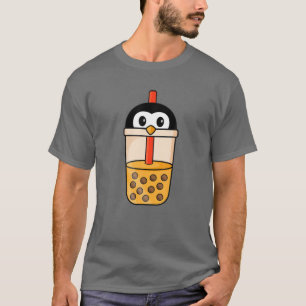 Kawaii Penguin Loves Bubble Tea Funny Boba's T-Shirt