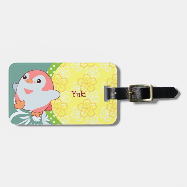 Kawaii Penguin Luggage Tag (Front Horizontal)
