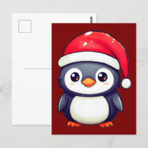Kawaii Penguin Wearing a Cosy Santa Hat this Xmas!