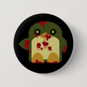 Kawaii Penguin Zombie Gruesome Horror 6 Cm Round Badge
