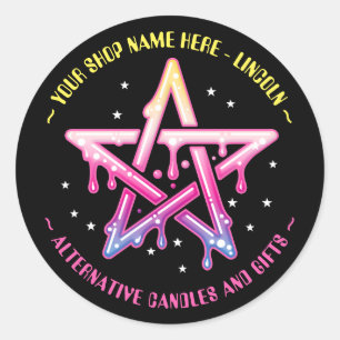  Kawaii Pentagram Witchcraft Gothic Classic Round  Sticker