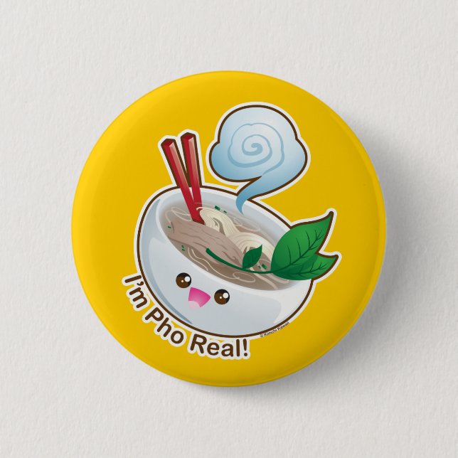 Kawaii Pho Real 6 Cm Round Badge (Front)