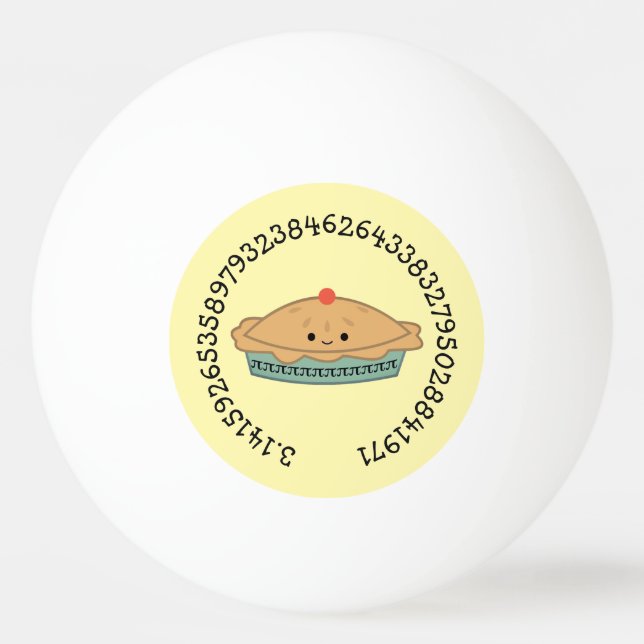 Kawaii Pi Pie Ping Pong Ball (Front)