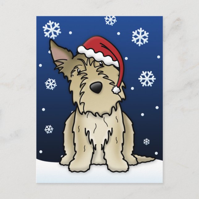 Kawaii Picardy Shepherd Christmas Postcard (Front)