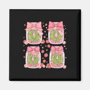 Kawaii Pickle Cute Strawberry Pickles Jar Valentin Magnet