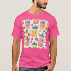 Kawaii Pineapple Juice Boxes Sweet Fruit Pattern T-Shirt